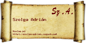 Szolga Adrián névjegykártya